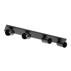 Arcchio Foco Brinja, negro, 65 cm de largo, Ø 7 cm, 4 luces.