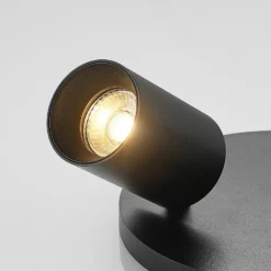 Arcchio Foco Brinja, negro, redondo, Ø 6 cm, 2 luces, GU10