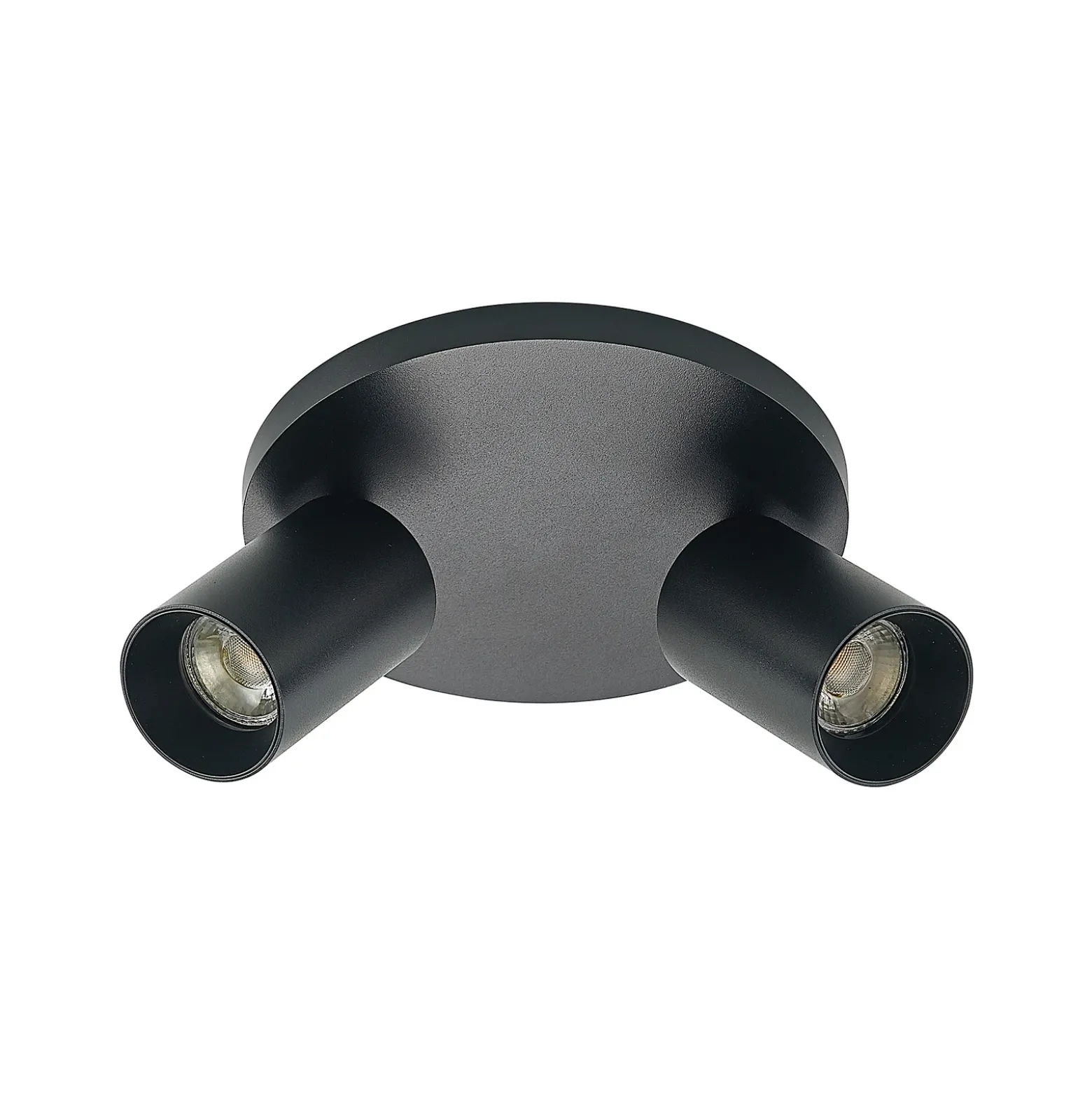 Arcchio Foco Brinja, negro, redondo, Ø 6 cm, 2 luces, GU10