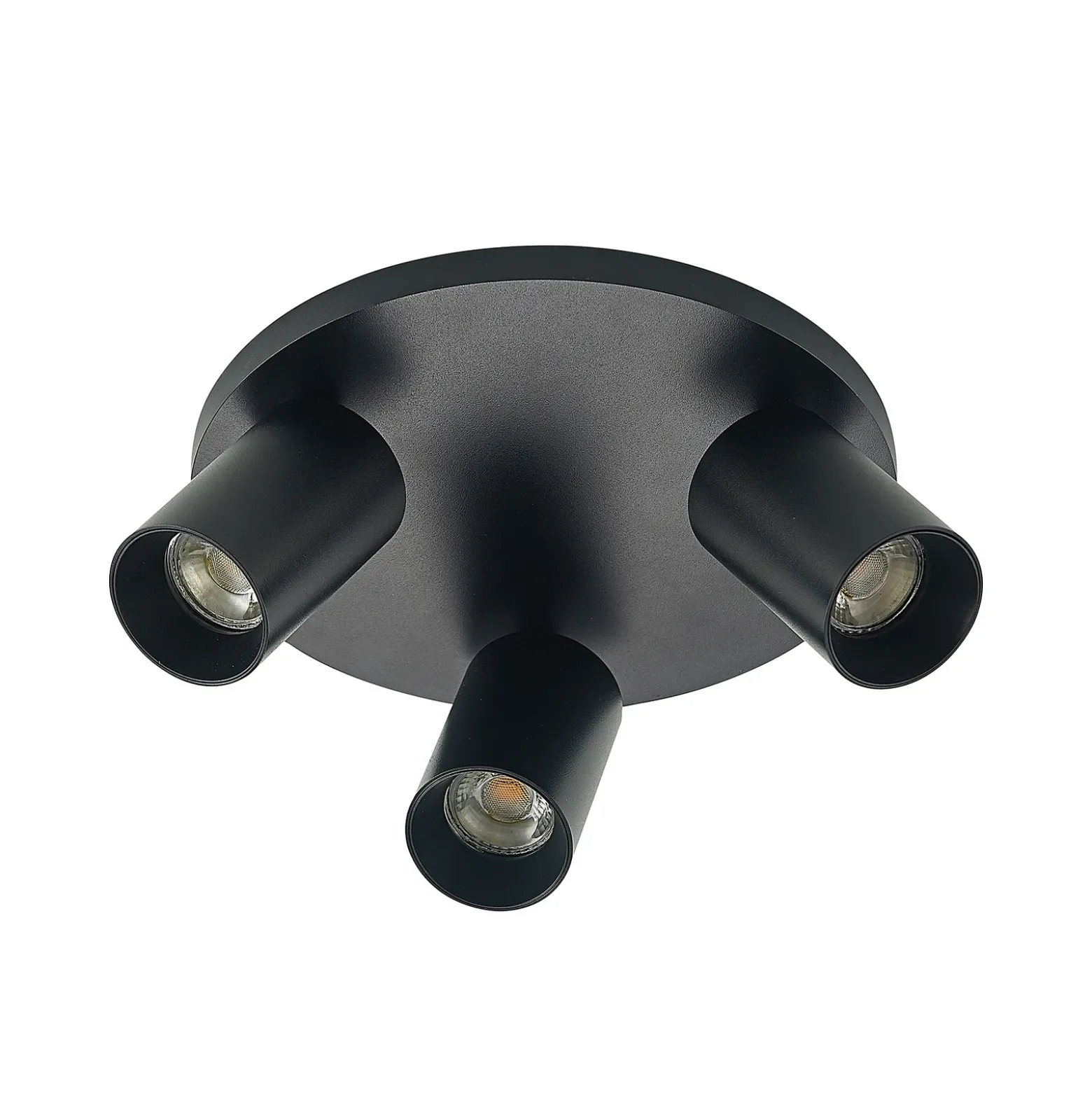 Arcchio Foco Brinja, negro, redondo, Ø 6 cm, 3 luces, GU10