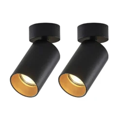 Arcchio foco Brinja, set de 2, negro, redondo, Ø 6cm, GU10