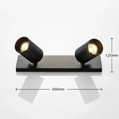 Arcchio foco Brinja, set de 2, negro, angular, 2 luces