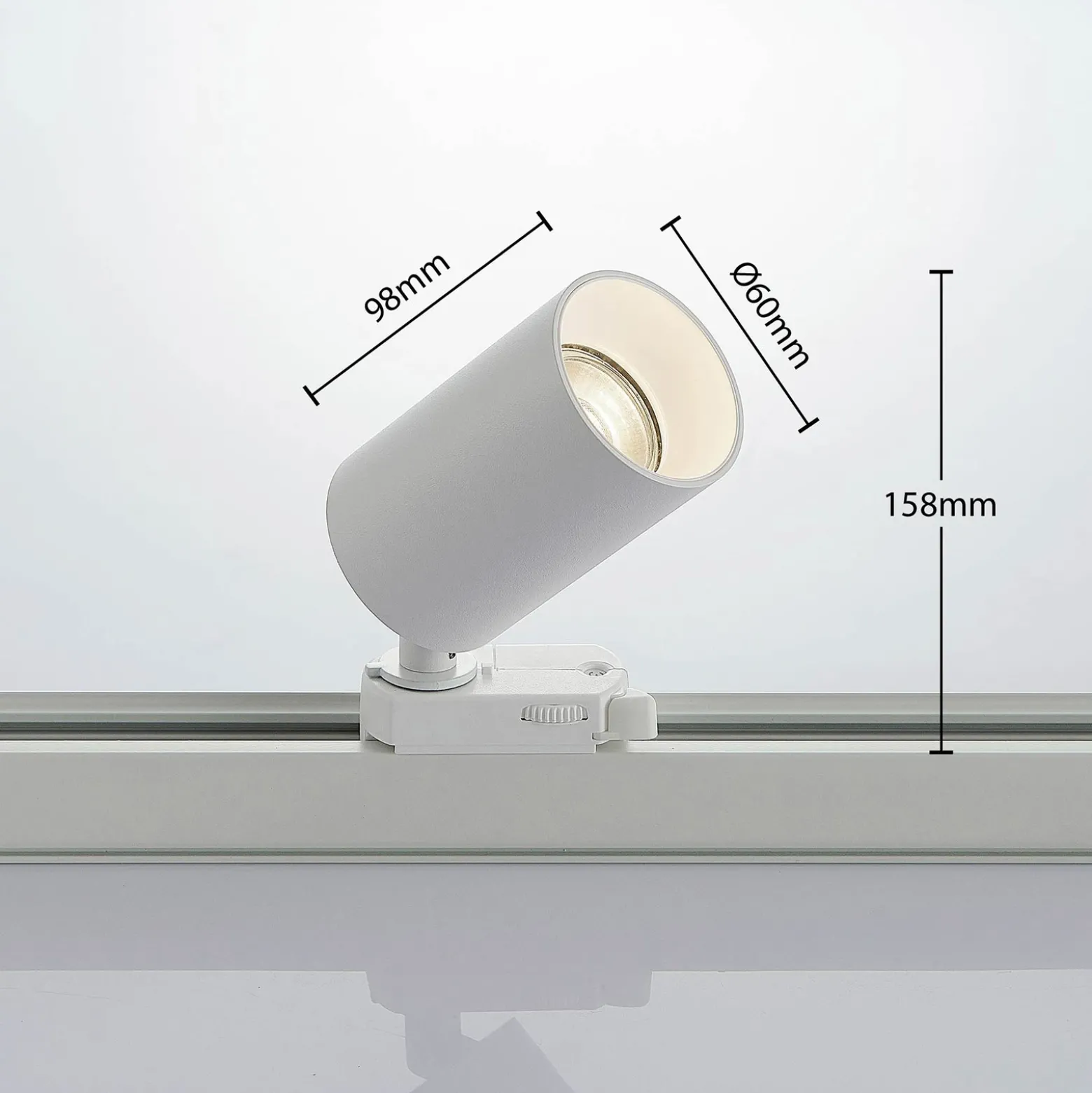 Arcchio Foco de riel Brinja, blanco, Ø 6 cm, trifásico, GU10