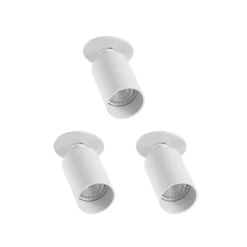 Arcchio foco empotrable Davin, blanco, cilindro, lote de 3