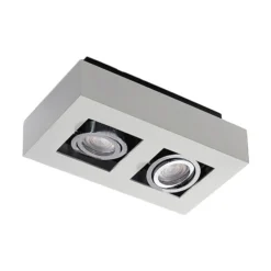 Arcchio foco Vince, 25 cm, 2 luces, blanco/cromo, GU10