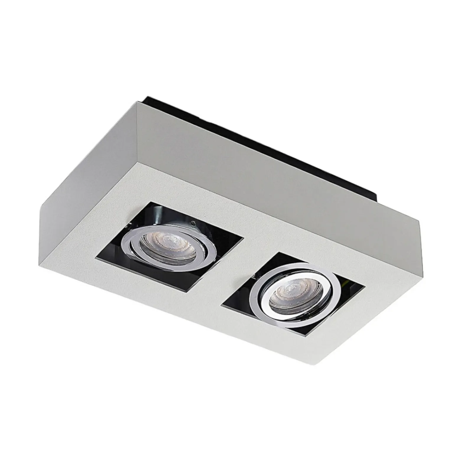 Arcchio foco Vince, 25 cm, 2 luces, blanco/cromo, GU10