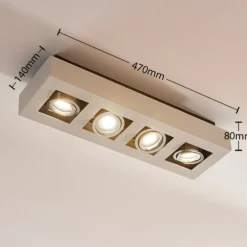 Arcchio foco Vince, 47 cm, 4 luces, blanco/cromo, GU10