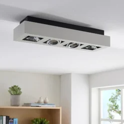 Arcchio foco Vince, 47 cm, 4 luces, blanco/cromo, GU10