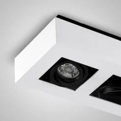 Arcchio foco Vince, 36 cm, 3 luces, blanco/negro, GU10