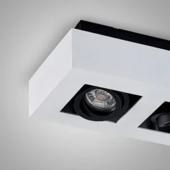 Arcchio foco Vince, 25 cm, 2 luces, blanco/negro, GU10