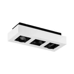 Arcchio foco Vince, 36 cm, 3 luces, blanco/negro, GU10