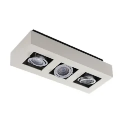 Arcchio foco Vince, 36 cm, 3 luces, blanco/cromo, GU10