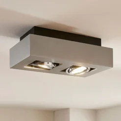 Arcchio foco Vince, 25 cm, 2 luces, plata, GU10