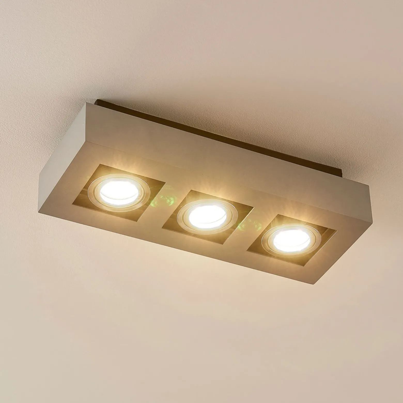 Arcchio foco Vince, 36 cm, 3 luces, plata, GU10