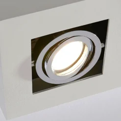 Arcchio foco Vince, 14 x 14 cm, blanco/cromo, metal, GU10