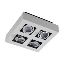 Arcchio foco Vince, 25 x 25 cm, 4 luces, blanco/cromo, GU10