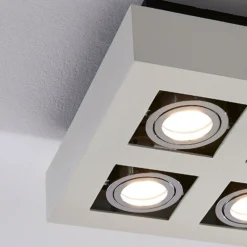 Arcchio foco Vince, 25 x 25 cm, 4 luces, blanco/cromo, GU10