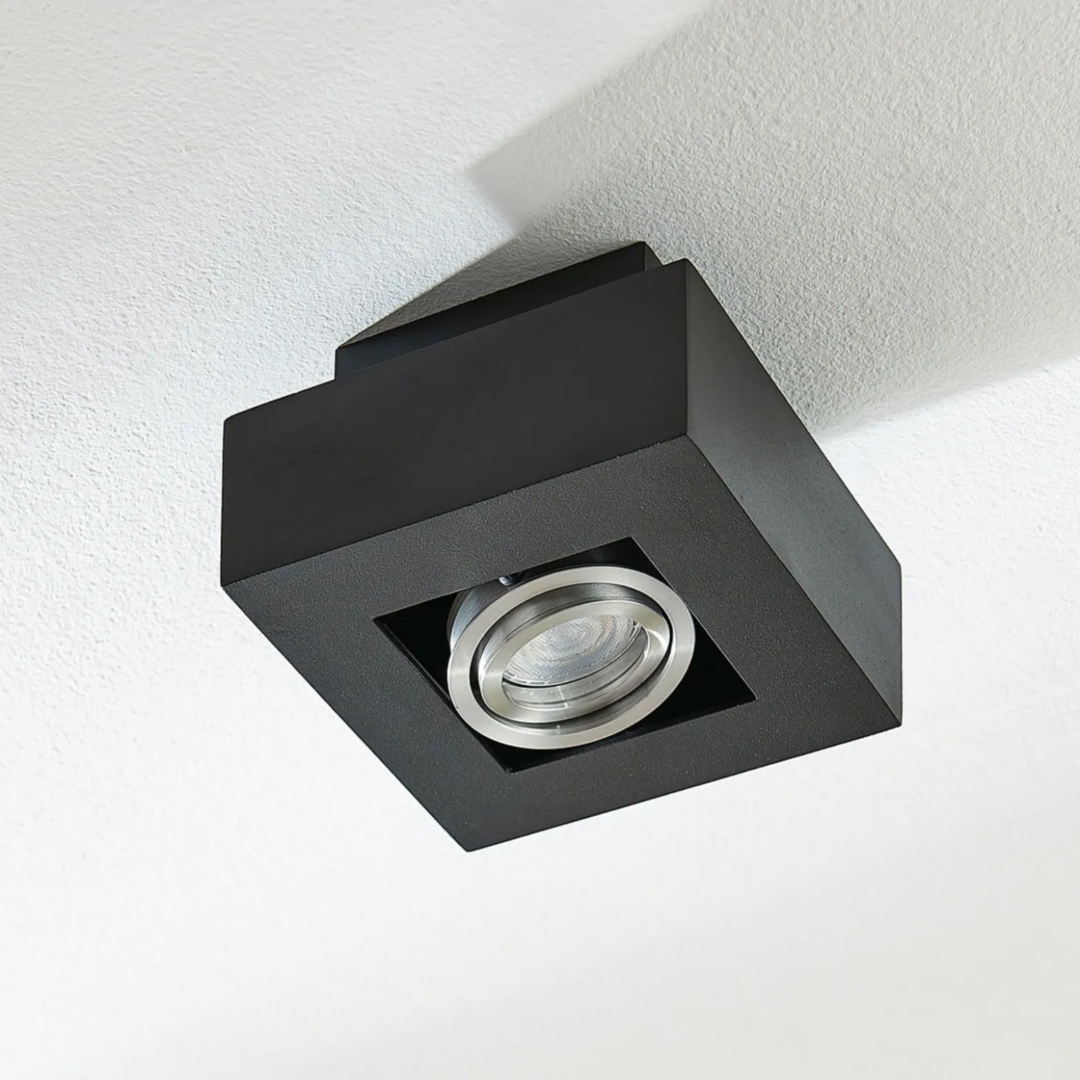 Arcchio foco Vince, 14 x 14 cm, negro, metal, GU10