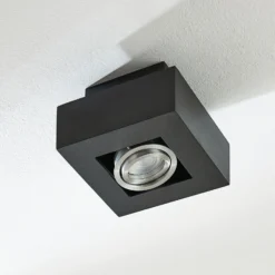 Arcchio foco Vince, 14 x 14 cm, negro, metal, GU10
