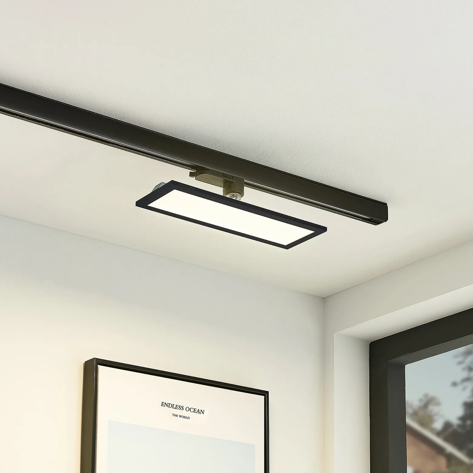 Arcchio Hairis panel LED trifásico, 30 cm, negro, 4000 K