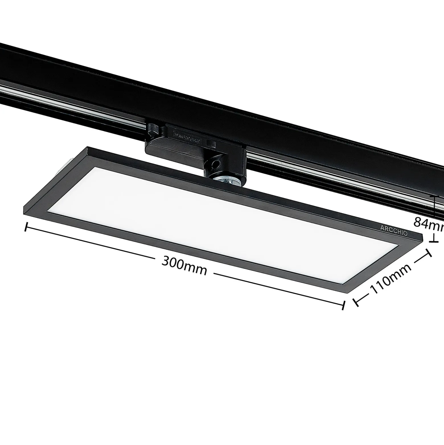 Arcchio Hairis panel LED trifásico, 30 cm, negro, 4000 K