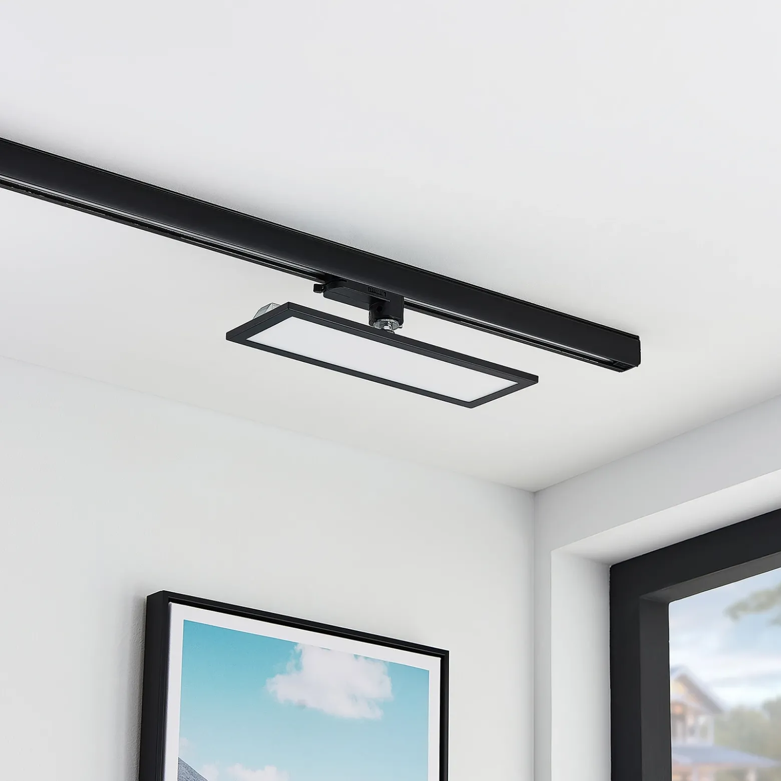Arcchio Hairis panel LED trifásico, 30 cm, negro, 3000 K