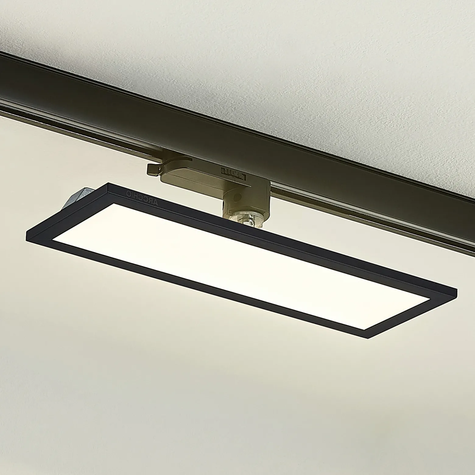 Arcchio Hairis panel LED trifásico, 30 cm, negro, 4000 K