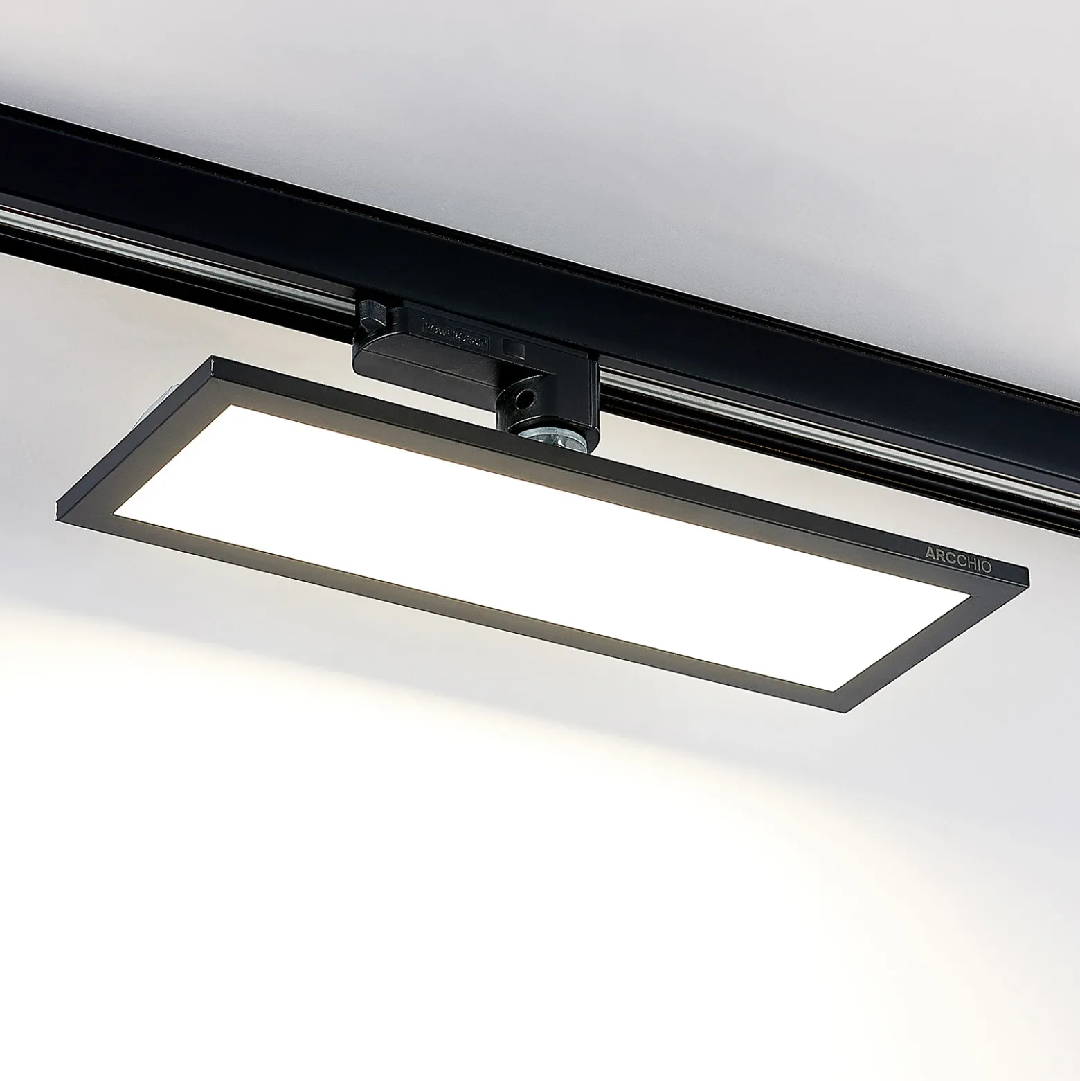 Arcchio Hairis panel LED trifásico, 30 cm, negro, 4000 K