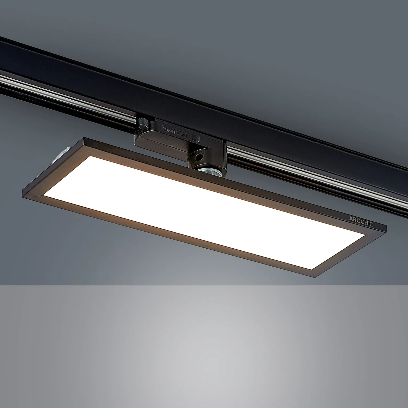 Arcchio Hairis panel LED trifásico, 30 cm, negro, 3000 K