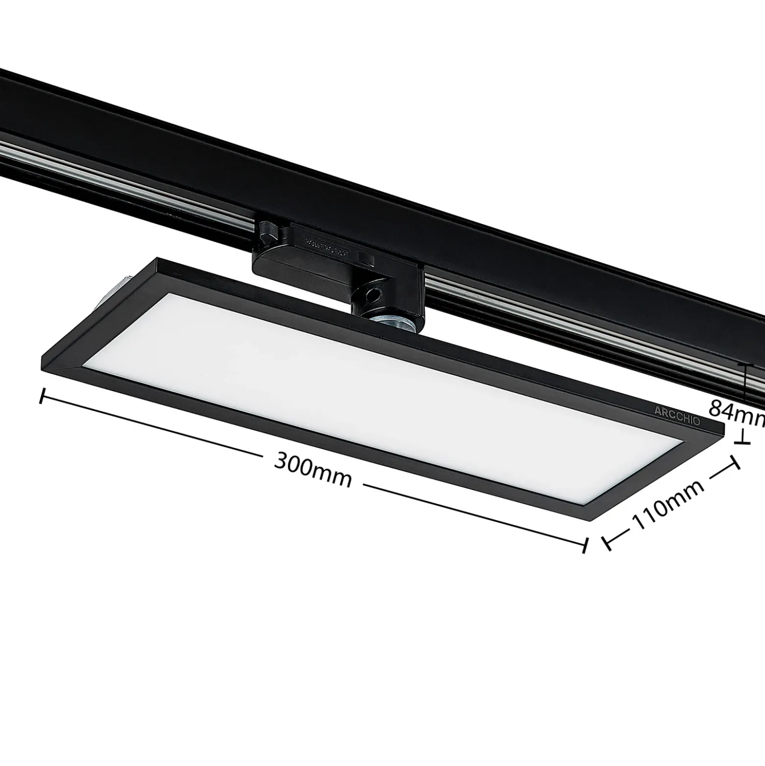 Arcchio Hairis panel LED trifásico, 30 cm, negro, 3000 K