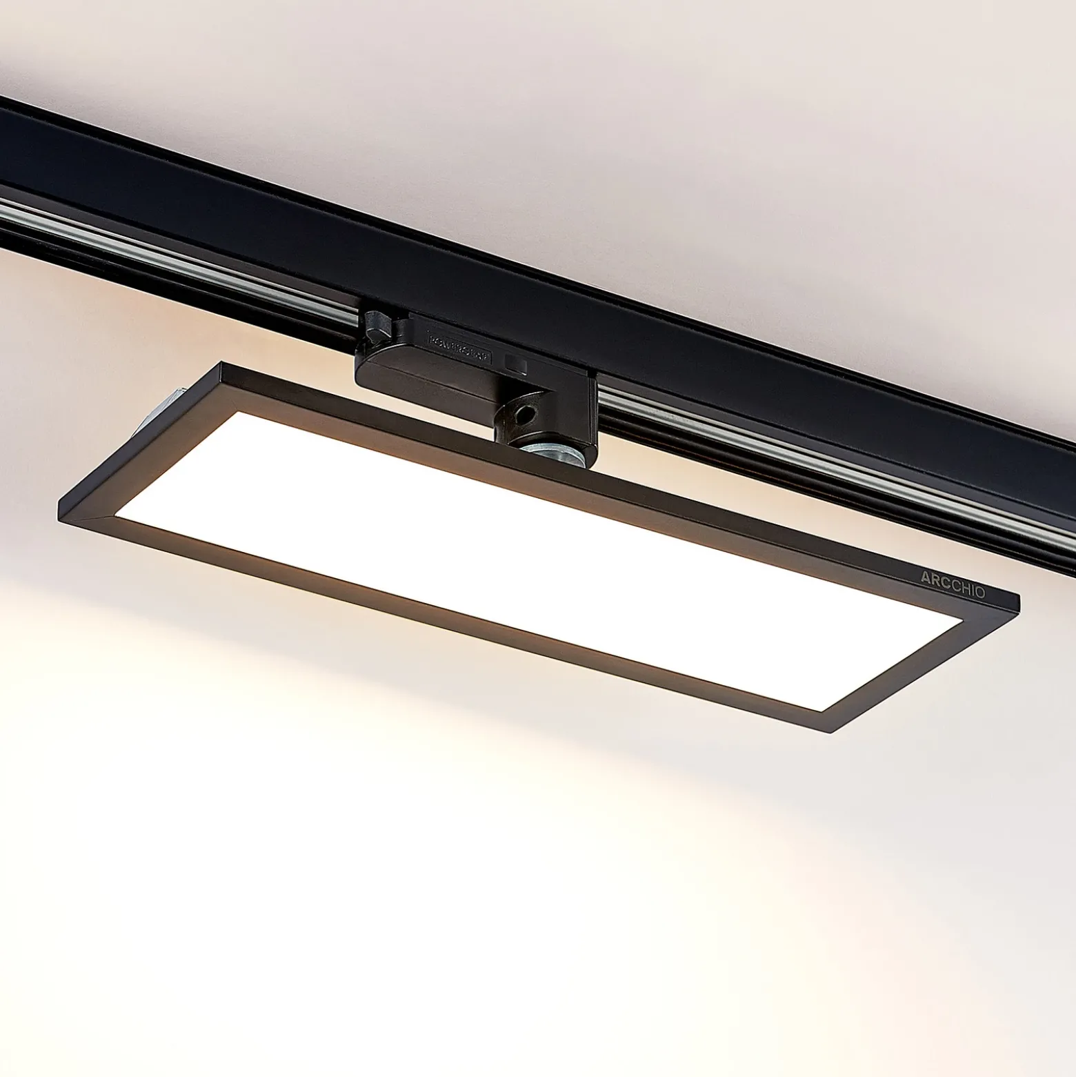 Arcchio Hairis panel LED trifásico, 30 cm, negro, 3000 K