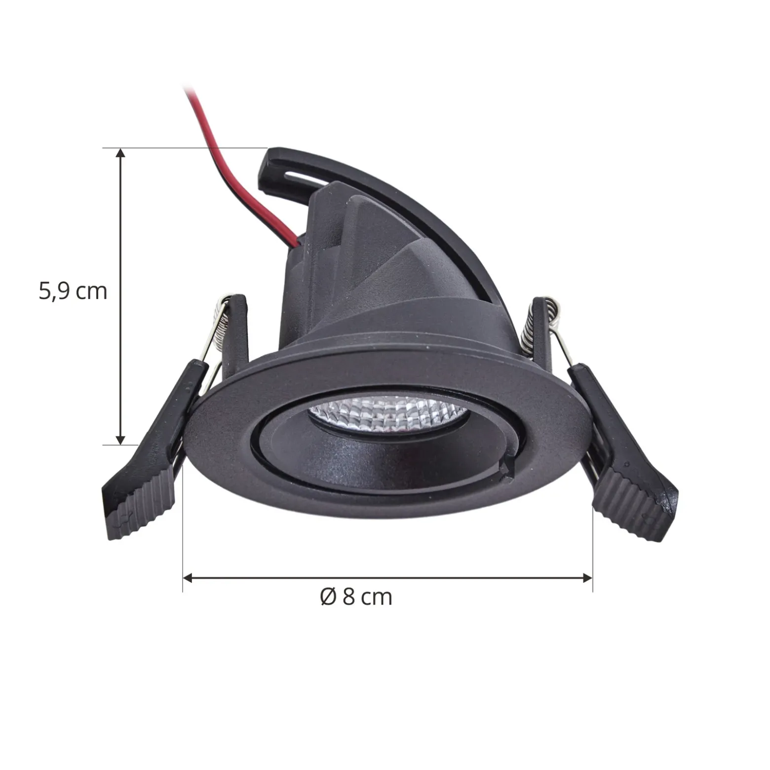 Arcchio Harcos downlight LED, negro, Ø 8 cm, 4.000K