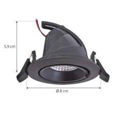 Arcchio Harcos downlight LED, negro, Ø 11 cm, 4.000K