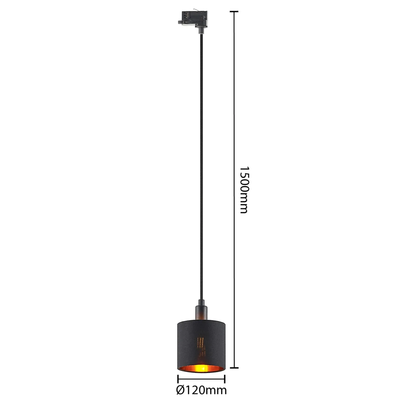 Arcchio Heleni colgante riel oro negro 12cm