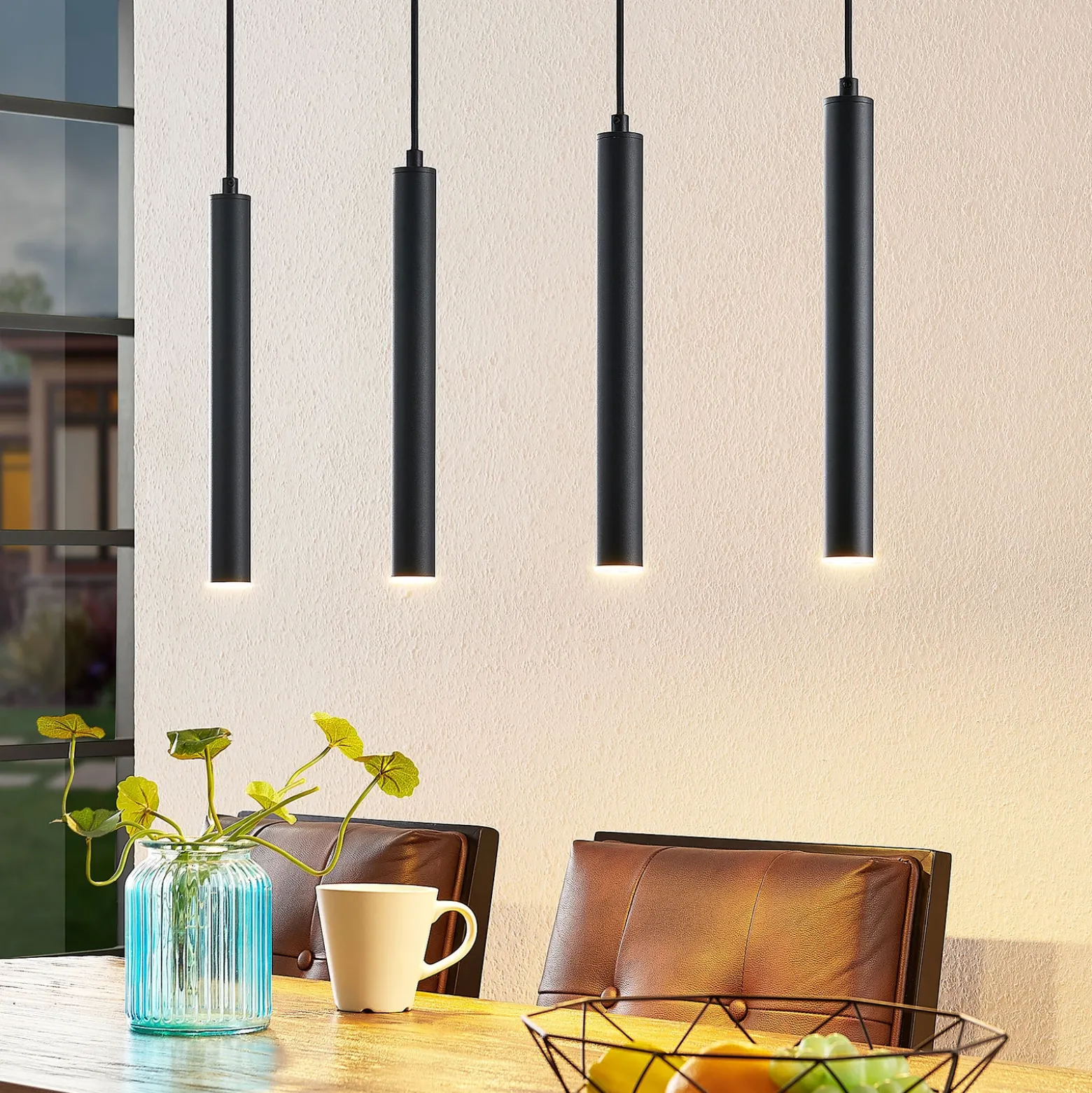 Arcchio Kammeron lámpara colgante LED, negro, metal, 80 cm