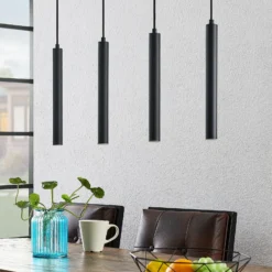 Arcchio Kammeron lámpara colgante LED, negro, metal, 80 cm