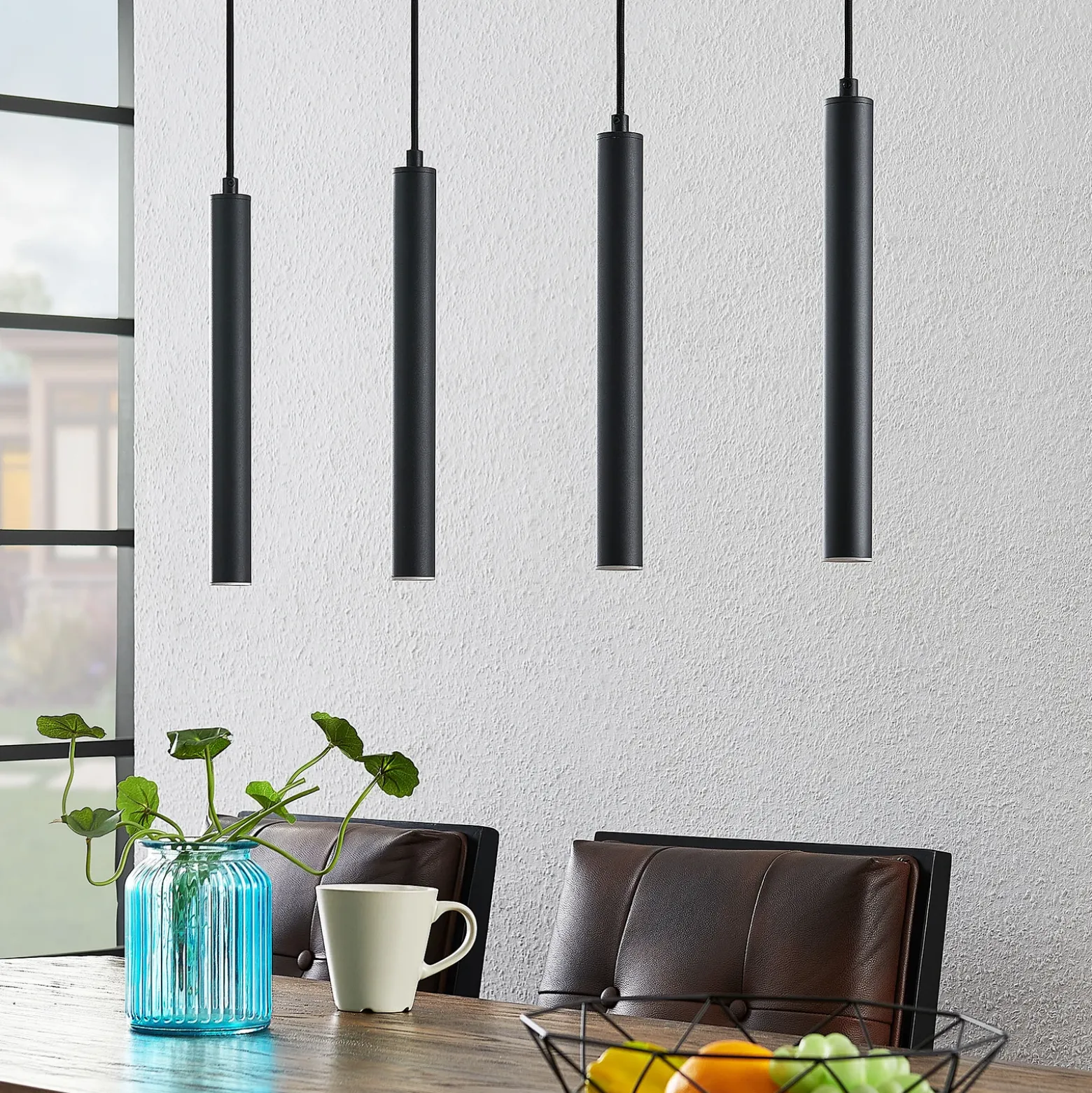Arcchio Kammeron lámpara colgante LED, negro, metal, 80 cm