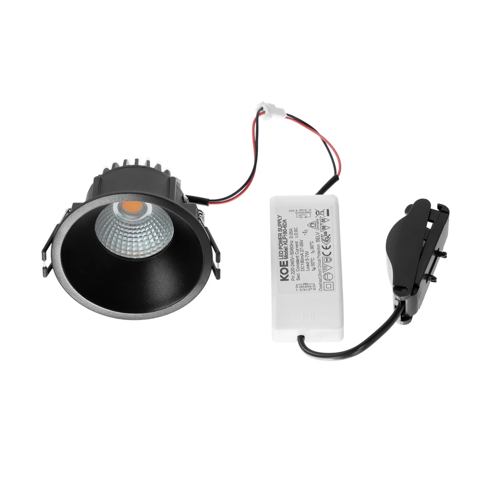 Arcchio LED downlight Niria, negro, 2.700K