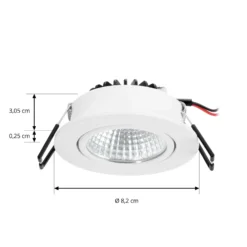 Arcchio LED downlight Zarik, blanco, 2.700K