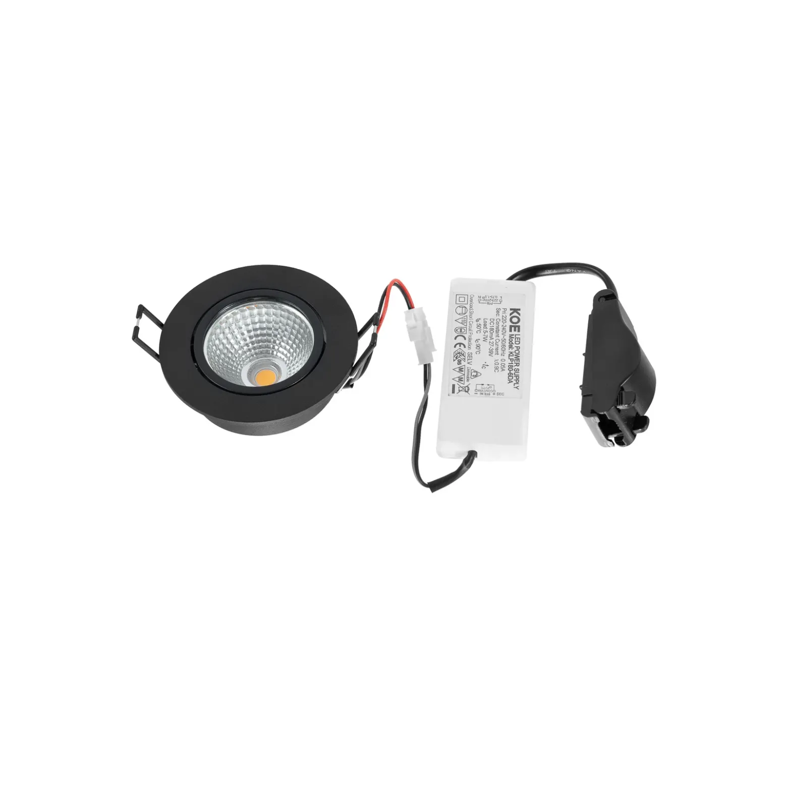 Arcchio LED downlight Zarik negro, 3.000K