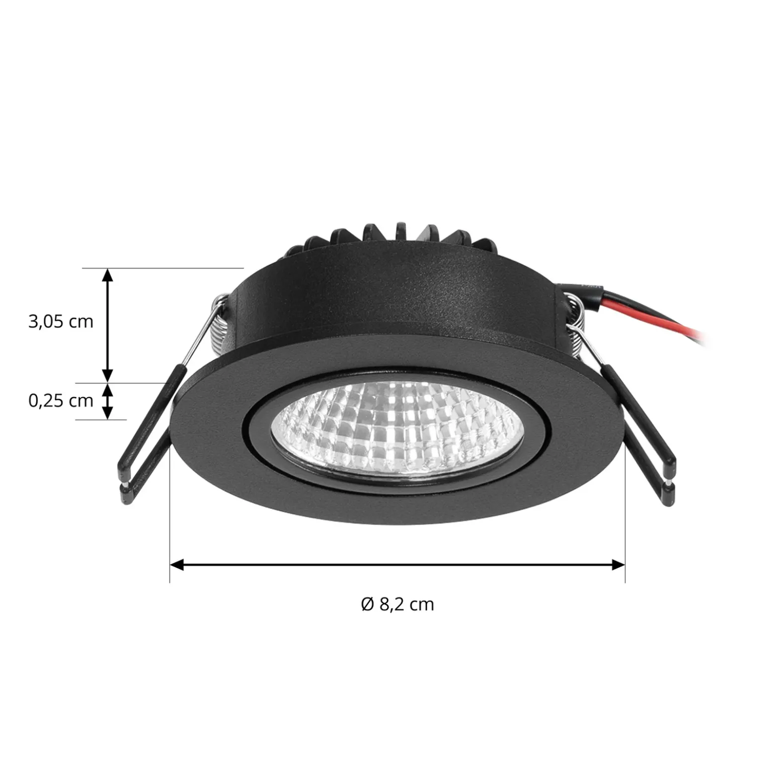 Arcchio LED downlight Zarik, negro, 2.700K