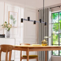 Arcchio Lámpara colgante Brinja, negro, 120 cm, 5 luces, GU10