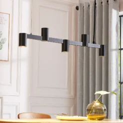 Arcchio Lámpara colgante Brinja, negro, 120 cm, 5 luces, GU10