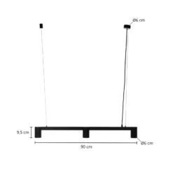 Arcchio Lámpara colgante Brinja, negro, 90 cm, 3 luces, GU10