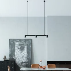 Arcchio Lámpara colgante Brinja, negro, 90 cm, 3 luces, GU10