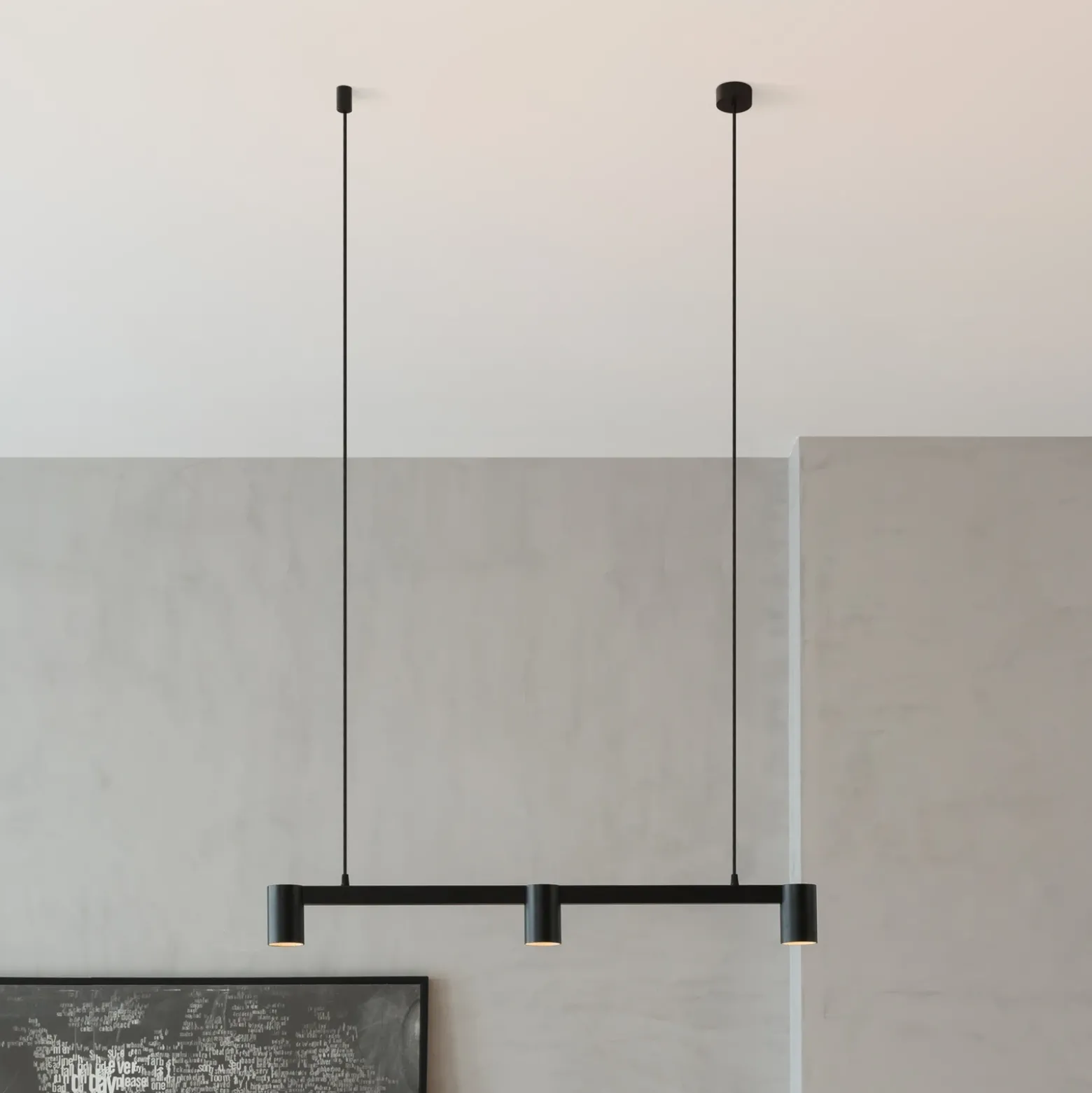 Arcchio Lámpara colgante Brinja, negro, 90 cm, 3 luces, GU10