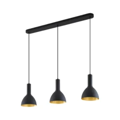 Arcchio Lámpara colgante Cosmina, 3 luces, longitud 90 cm, negro