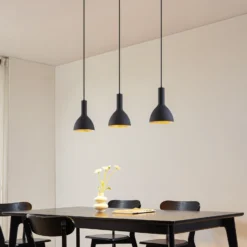 Arcchio Lámpara colgante Cosmina, 3 luces, longitud 90 cm, negro