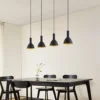 Arcchio Lámpara colgante Cosmina, 4 luces, longitud 120 cm, negro