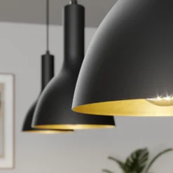 Arcchio Lámpara colgante Cosmina, 3 luces, longitud 90 cm, negro
